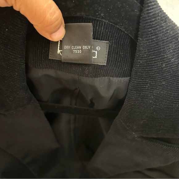 Rafaella Blazer Jacket Women's Corduroy Black w/Shoulder‎ Pads Size 8 - Picture 4 of 8